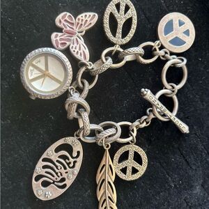 Lucky Brand Boho/Hippie Charm Bracelet timepiece bangle watch accessory logo y2k
